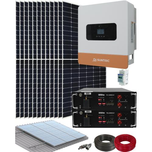 Kit Instalación Placas Solares con Inversor Híbrido Suntaic STH6M-2 6000W y Batería Litio Tensite 48V