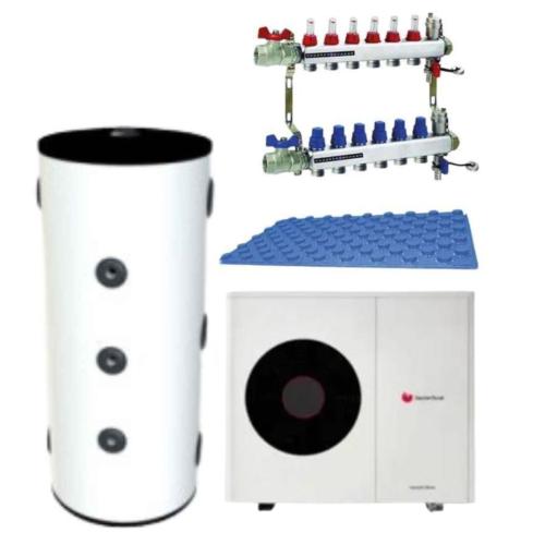 Kit Calefacción Suelo Radiante con Aerotermia para 200m2 con Genia Air Max 14kW Saunier Duval