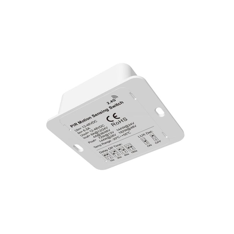 Sensor de Movimiento PIR Crepuscular 80º para Tira LED 12-24-48V SKYDANCE E1-RS