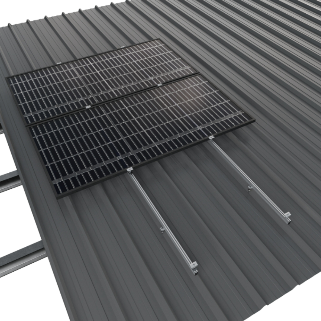 Estructura Coplanar Con Carril Continuo para cubierta para 6 Paneles Solares 01.1V6-A