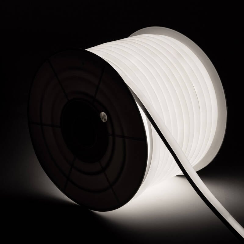Tira LED Neón Regulable 220V Blanco Frío Semicircular 180 7.5W/m Corte 100cm IP67 a Medida