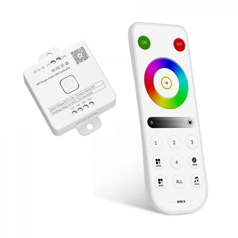 Controlador Regulador Tira LED 12/24V DC 12 en 1 Monocolor /CCT/RGB/RGBW/RGB+CCT/IC Digital SPI con Mando y Bluetooth