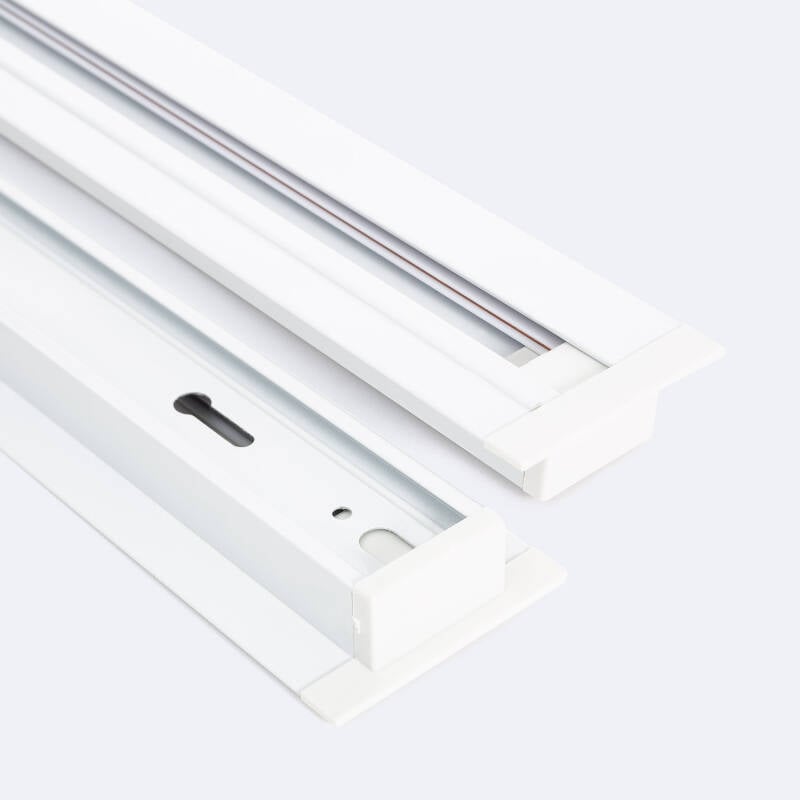 Carril Monofásico Empotrable Aluminio para Focos LED 1 Metro