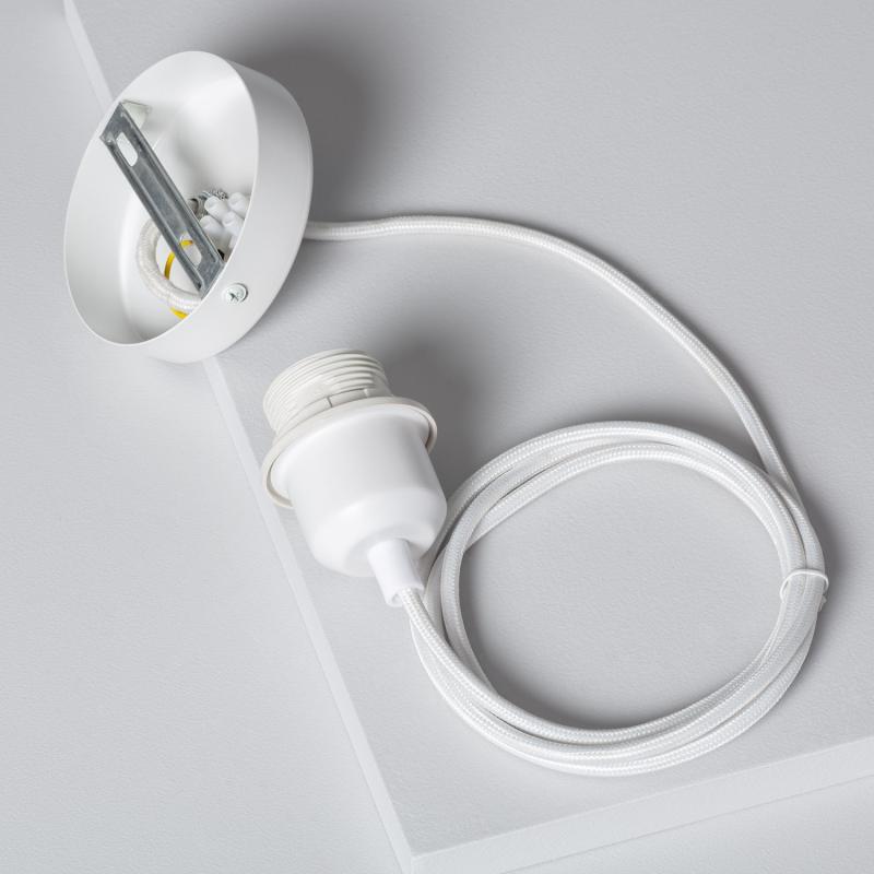 Lámpara Colgante con Cable Textil Blanco