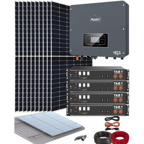 Kit Instalación Placas Solares 6000W Azzurro con Baterías de Litio TAB 9,6kWh