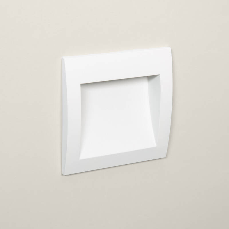 Baliza Exterior LED 4W Empotrable Pared Cuadrado Blanco Natt