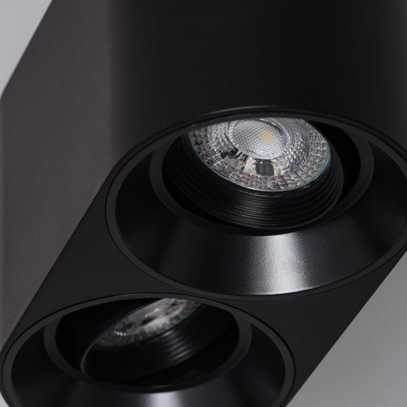 Aplique de Techo Doble Negro con Bombilla GU10 Space