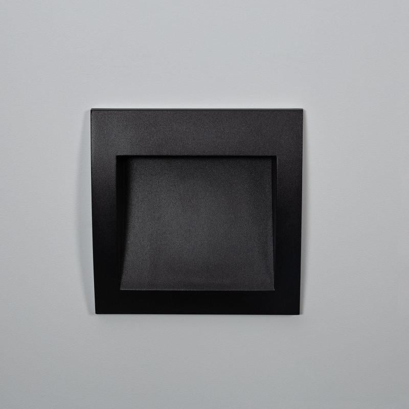 Baliza Exterior LED 4W Empotrable Pared Cuadrado Negro Natt