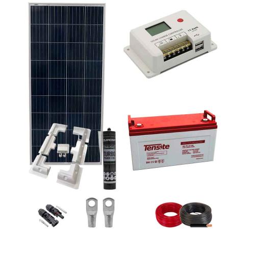 Kit Placa Solar Autoinstalable 160W con Batería para Autocaravana