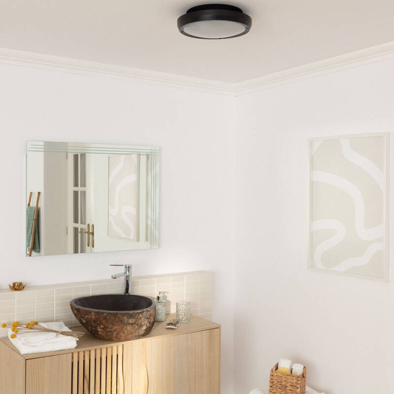 Plafón Circular para Exterior Ø300mm IP65 Curio Negro