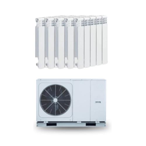 Kit Aerotermia con Radiadores Aluminio 8kW Aquaris para vivienda 100m2