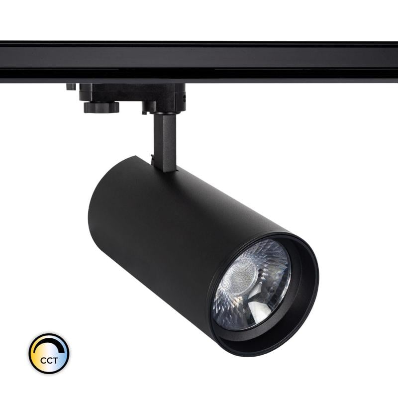 Foco Carril LED Trifásico 30W CCT Seleccionable d'Angelo PHILIPS Xitanium con Óptica Variable Negro