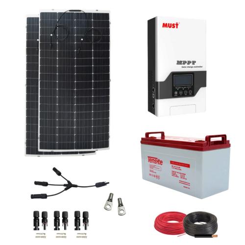 Placas Solares Flexibles 480W con Batería GEL 150Ah