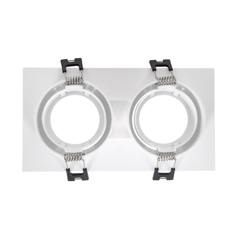 Aro Downlight Cuadrado Basculante para dos Bombillas LED GU10 / GU5.3 Corte 75x150 mm