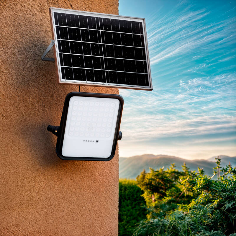 Foco Proyector LED Solar 3300 lm IP65 con Control Remoto Nurda Blanco Neutro 4000K