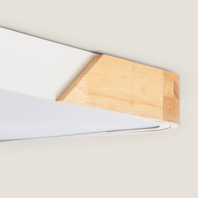 Plafón LED 30W Rectangular Madera y Metal 625x425 mm CCT Seleccionable Semi-Dari