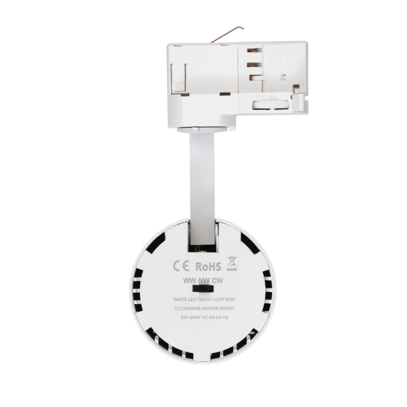 Foco Carril LED Trifásico 30W CCT Seleccionable Bertha Blanco