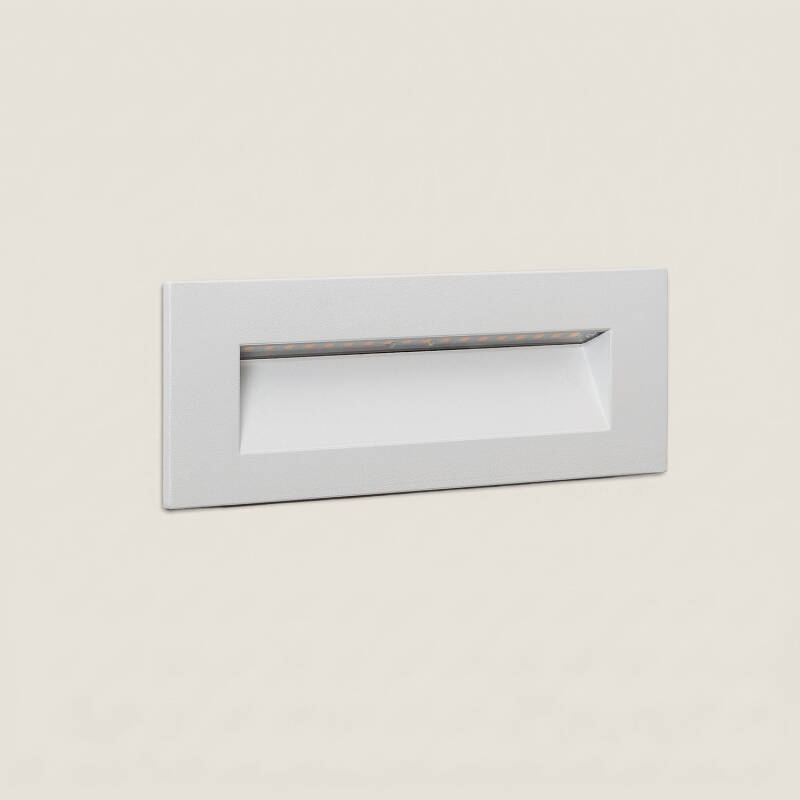 Baliza Exterior LED 7W Empotrable Pared Rectangular Blanco Groult