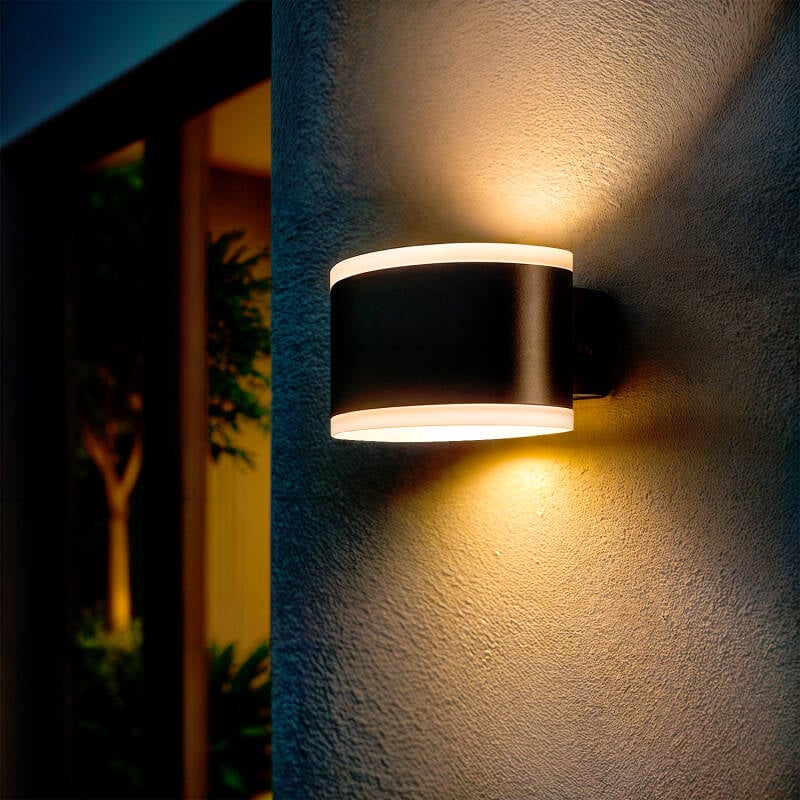 Aplique de Pared Exterior LED 15W Iluminación Rectangular Negro Bertol