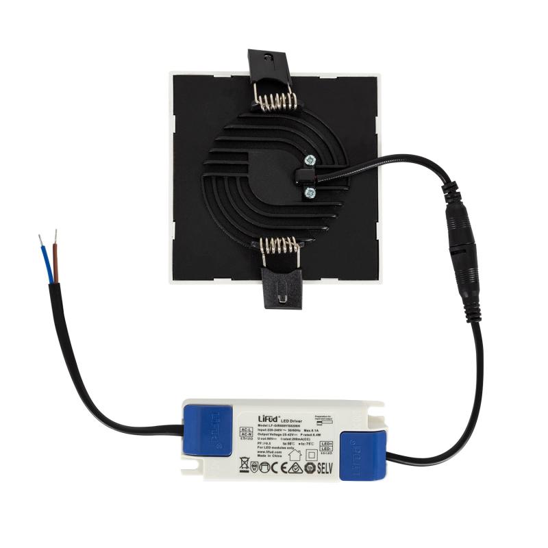 Placa LED 8W Cuadrada High Lumen LIFUD Corte Ø 75 mm
