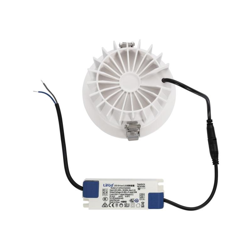 Downlight LED 20W Circular Premium CRI90 LIFUD Corte Ø 125 mm