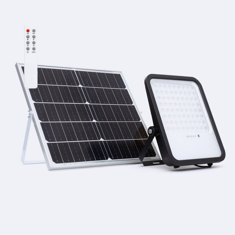 Foco Proyector LED Solar 3300 lm IP65 con Control Remoto Nurda Blanco Frío 6500K