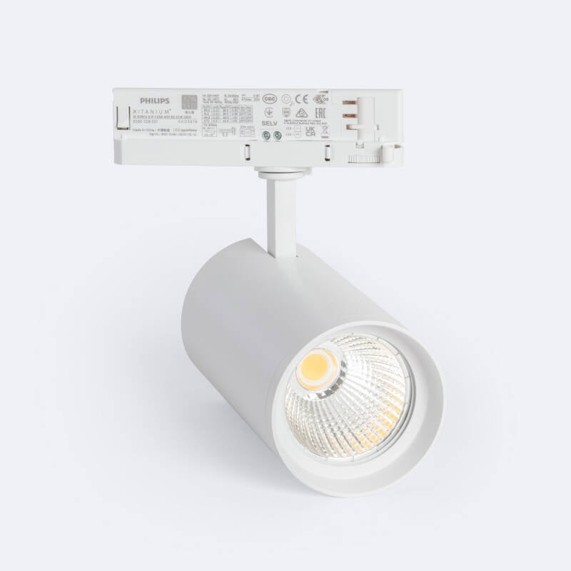 Foco Carril LED Trifásico d'Angelo 40W PHILIPS Xitanium 5000K 50º Blanco