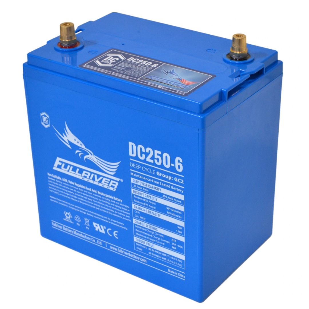 Batería AGM 250Ah Solar 6V C20 Monobloc Fullriver DC250-6