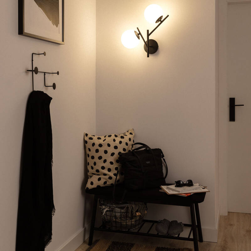 Lámpara de Pared de Metal y Cristal Balts