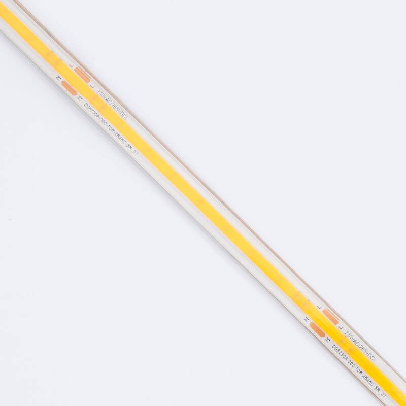 Tira LED Regulable 220V COB Autorrectificada 560 LED/m BOBINA 50m 14W/m 1250lm/m SILICONE FLEX IC-2P Ancho 10mm Corte 10cm IP65