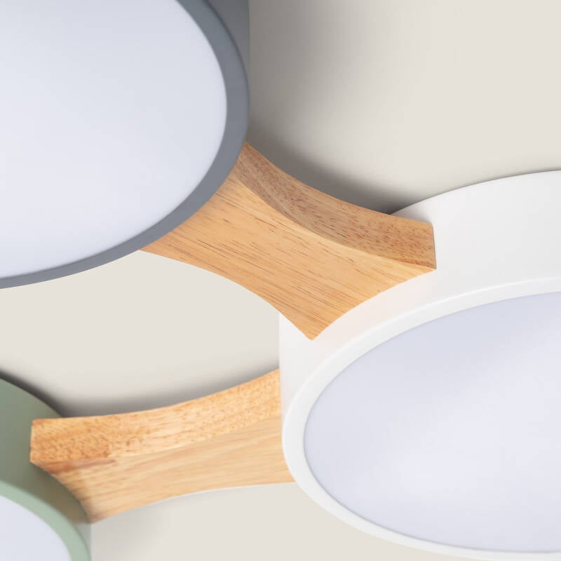Plafón LED 30W Madera y Metal CCT Seleccionable Sams
