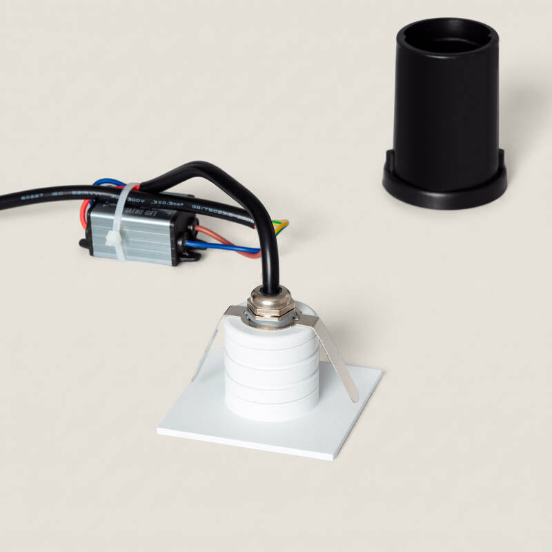 Baliza Exterior LED 2W Empotrable Pared Cuadrado Blanco Guell