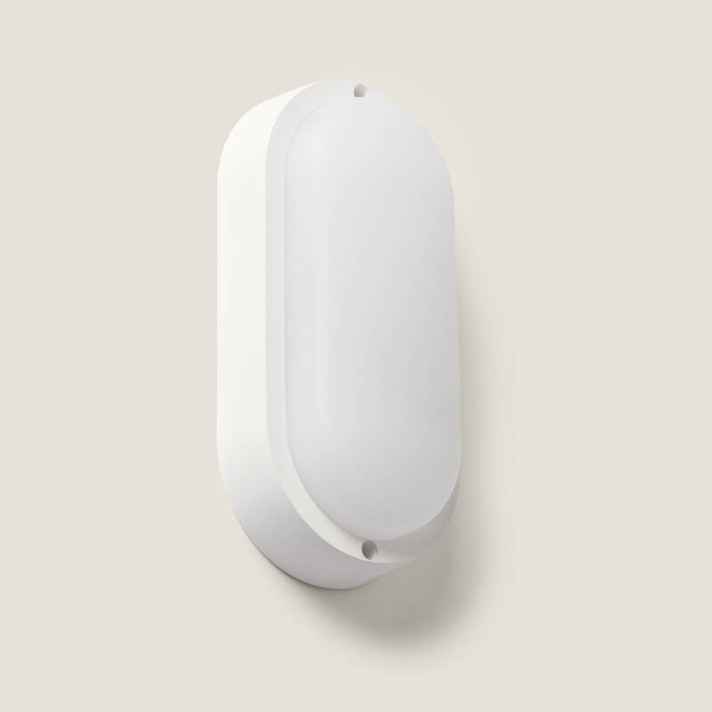 Plafón LED 25W Oval para Exterior 94x198 mm IP65 con Sensor de Movimiento y Crepuscular Hublot White
