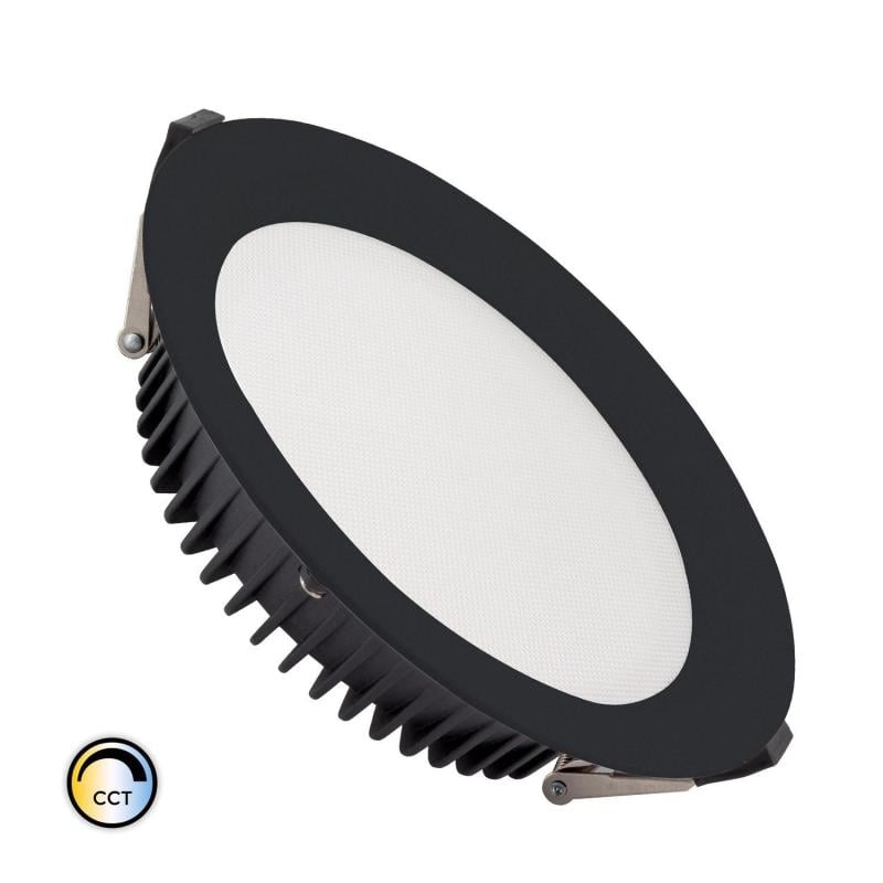 Downlight LED 40W Circular SAMSUNG AERO 130 lm/W Microprismático CCT Seleccionable  LIFUD Corte Ø 200 mm Negro