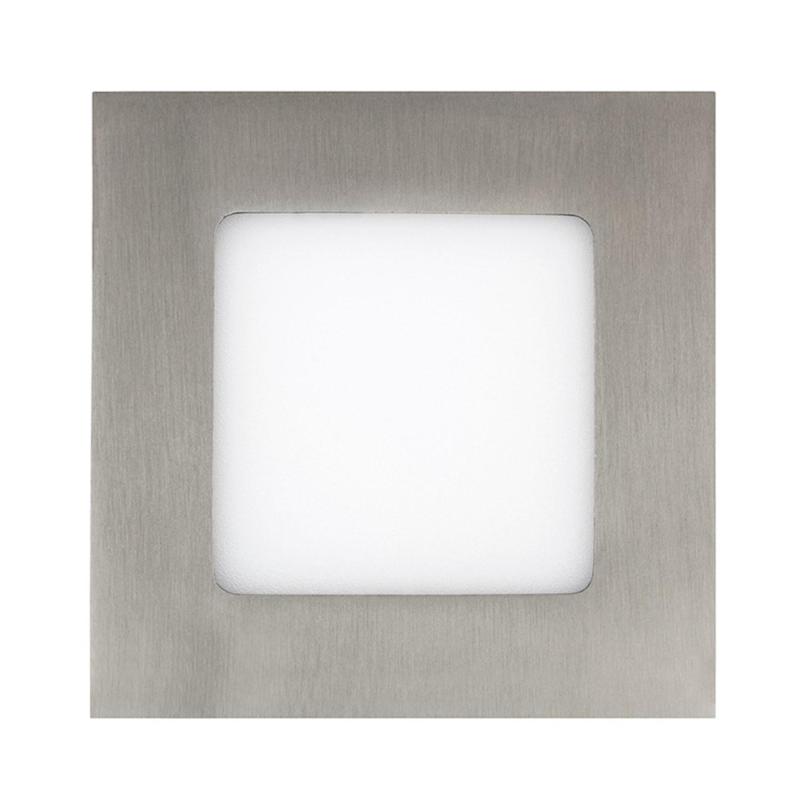 Placa LED 6W Cuadrada SuperSlim Corte 105x105 mm Silver