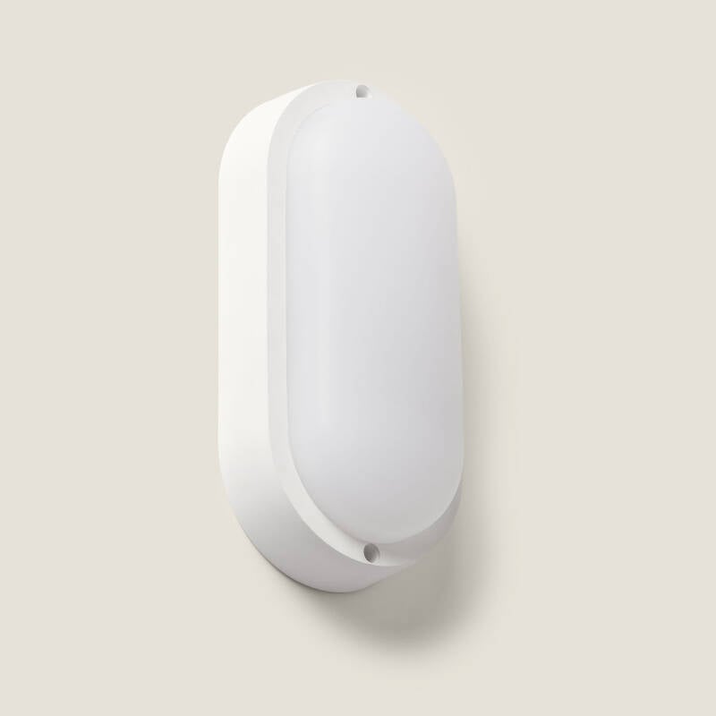 Plafón LED 25W Oval para Exterior 94x198 mm IP65 con Sensor de Movimiento y Crepuscular Hublot White