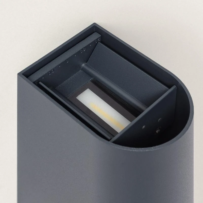Aplique de Pared Exterior LED 10W Aluminio Iluminación Doble Cara CCT Seleccionable Denny Round Large