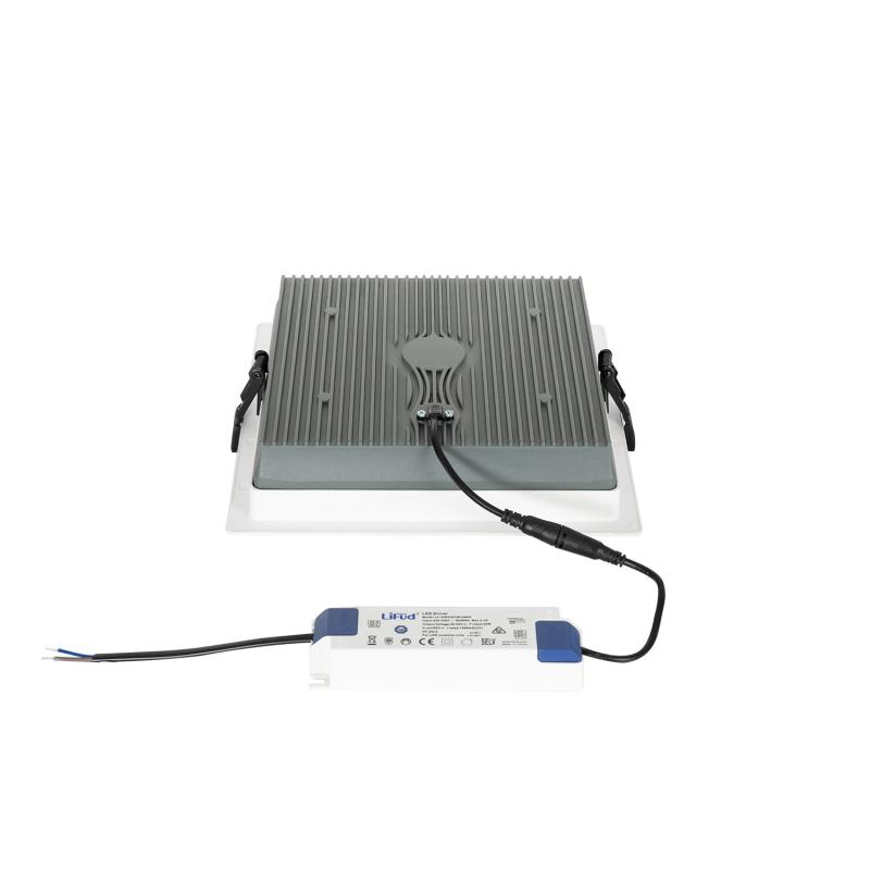 Downlight LED 40W Cuadrado SAMSUNG Aero 130 lm/W Microprismático LIFUD Corte 210x210 mm