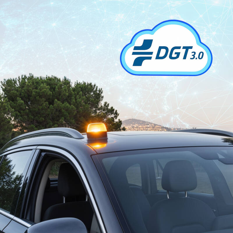 Baliza V16 Homologada DGT 3.0 con Geolocalización - Luz Emergencia Coche Obligatoria 2026 ORANGE Road IoT