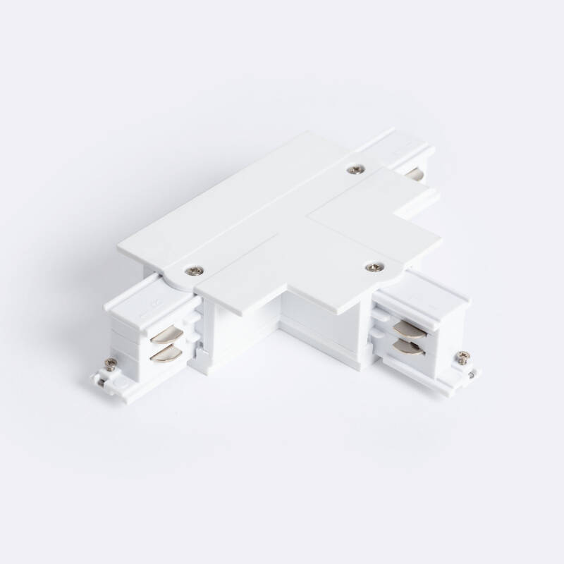 Conector 'Right Side' Tipo T para Carril Trifásico Empotrable Aluminio