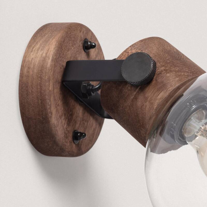 Lámpara de Pared Madera y Cristal Dallas Glass ILUZZIA