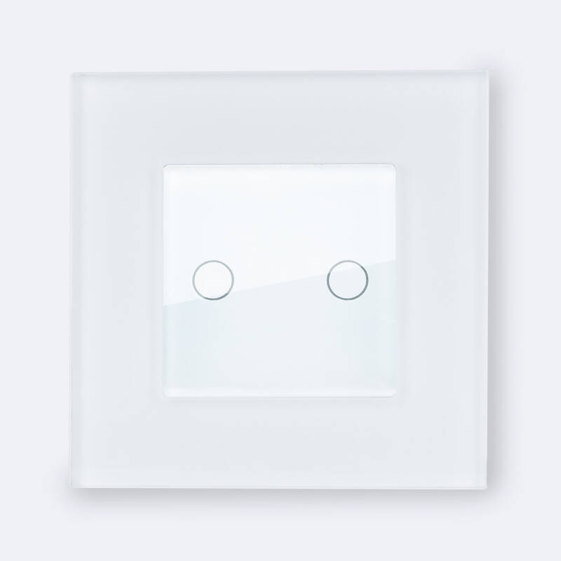 Interruptor Táctil Doble con Marco Cristal Modern
