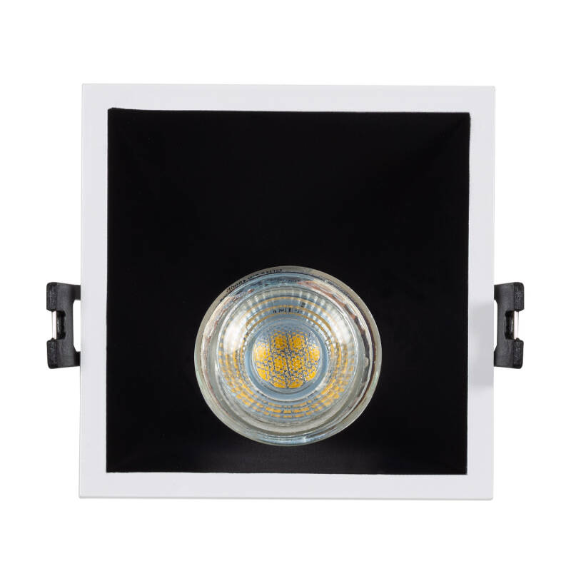 Aro Downlight Cuadrado 45º Bajo UGR para Bombilla LED GU10 / GU5.3 Corte 85 x 85 mm