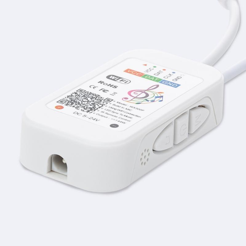Controlador Regulador Tuya WiFi Tira LED RGB Digital SPI 5-24V DC Con Mando IR y control Musical