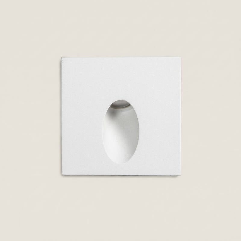 Baliza Exterior LED 3W Empotrable Pared Cuadrado Blanco Ellis