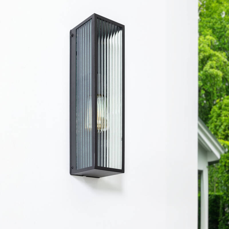 Aplique de Pared Exterior Metal y Cristal Taiga