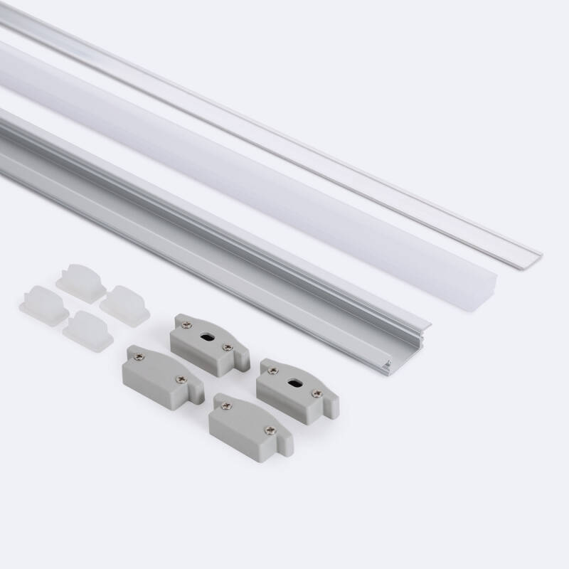 Perfil Aluminio Estanco IP65 Empotrable 2m para Tira LED hasta 8 mm