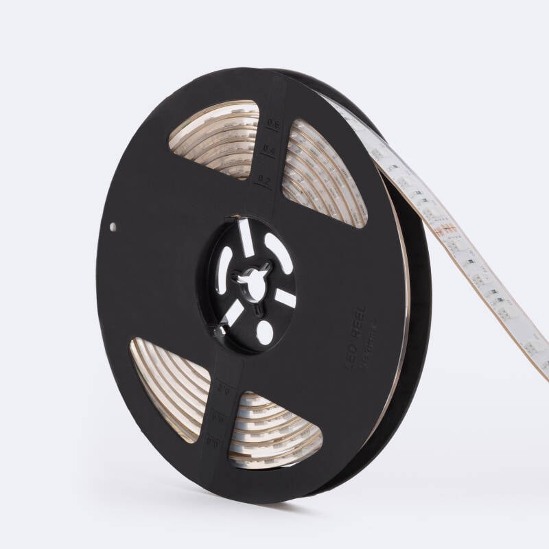 Tira LED RGB 24V DC 60LED/m 5m Sumergible IP68 Ancho 12mm Corte cada 10cm