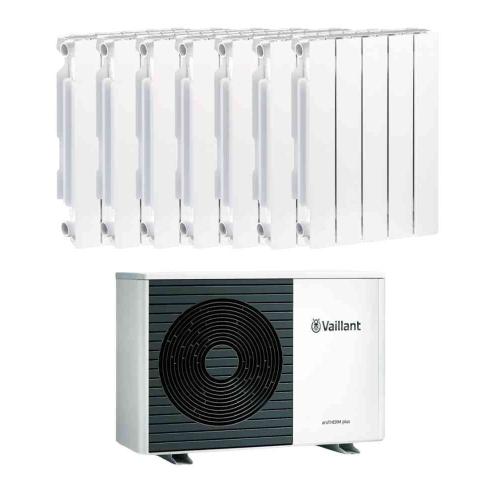 Kit Aerotermia con Radiadores Aluminio Vaillant 12kW para 120m2
