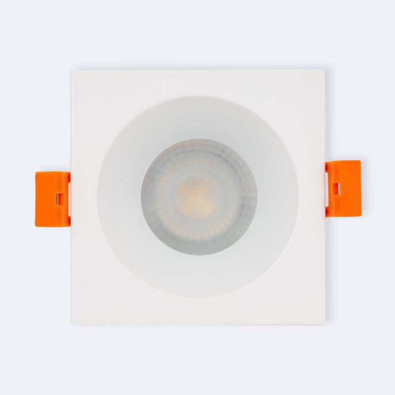 Aro Downlight Cuadrado IP65 para Bombilla LED GU10 Corte Ø75 mm